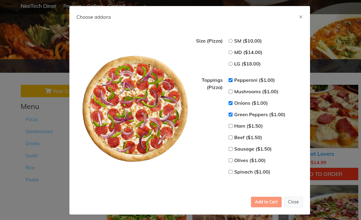 Visual Pizza Builder